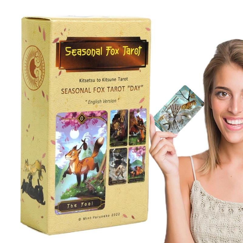 Party Games Meaning - 78 قطعة بطاقات التارو الموسمية الثعلب
